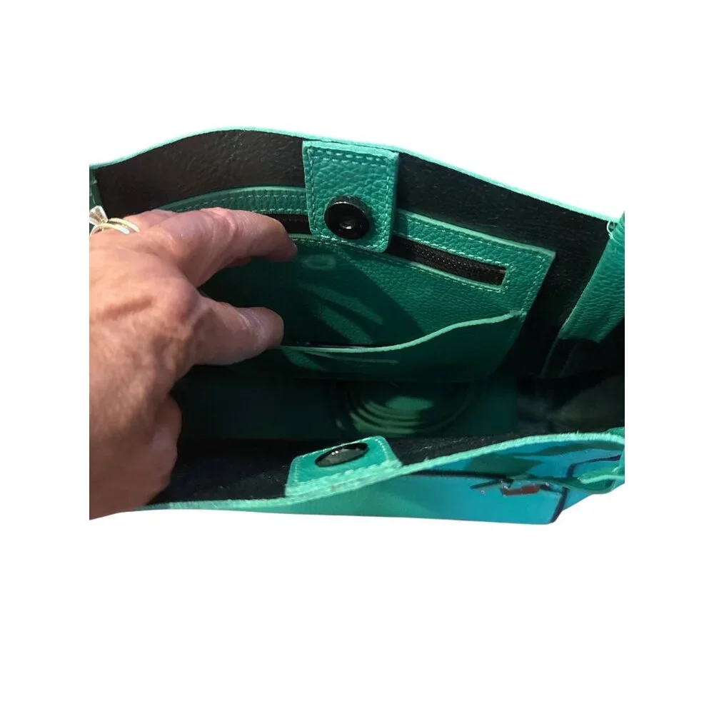Botkier Soho Bite Size Clover Green Leather Tote Bag Satchel Crossbody New